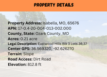 Load image into Gallery viewer, 0.21 Acre in Ozark County, MO Own for $119 Per Month (Parcel Number: 17-0.4-20-004-013-002.000)