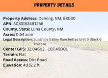 Load image into Gallery viewer, 0.54 Acre in Luna County, NM Own for $99 Per Month (Parcel Number: 3 033 153 491 256)