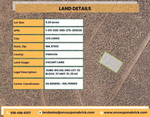 Load image into Gallery viewer, 0.25 Acres in Valencia County, NM Own for $200 Per Month (Parcel Number: 1011030090275309330)

