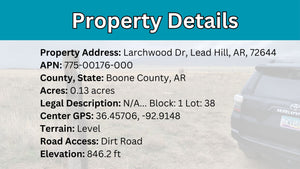 0.13 Acre in Boone County, AR Own for $99 Per Month (Parcel Number: 775-00176-000)