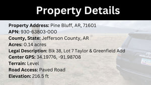 0.14 Acre in Jefferson County, AR Own for $99 Per Month (Parcel Number: 930-63803-000)