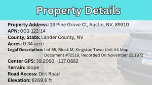 0.34 Acre in Lander County, NV Own for $199 Per Month (Parcel Number: 003-122-14)