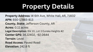 0.11 Acre in Jefferson County, AR Own for $99 Per Month (Parcel Number: 930-17865-813)