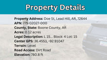 Load image into Gallery viewer, 0.12 Acre in Boone County, AR Own for $99 Per Month (Parcel Number: 775-02027-000)
