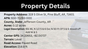 0.12 Acre in Jefferson County, AR Own for $99 Per Month (Parcel Number: 930-70293-000)