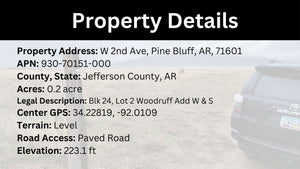 0.2 Acre in Jefferson County, AR Own for $99 Per Month (Parcel Number: 930-70151-000)