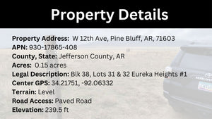 0.15 Acre in Jefferson County, AR Own for $99 Per Month (Parcel Number: 930-17865-408)