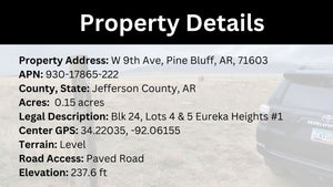 0.15 Acre in Jefferson County, AR Own for $99 Per Month (Parcel Number: 930-17865-222)