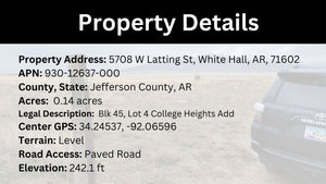 0.14 Acre in Jefferson County, AR Own for $99 Per Month (Parcel Number: 930-12637-000)