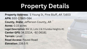 0.15 Acre in Jefferson County, AR Own for $99 Per Month (Parcel Number: 930-17865-084)