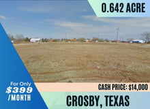 Load image into Gallery viewer, 0.64 Acre in Crosby County, Texas Own for $14,000 Cash Price (Parcel Number: R12266)
