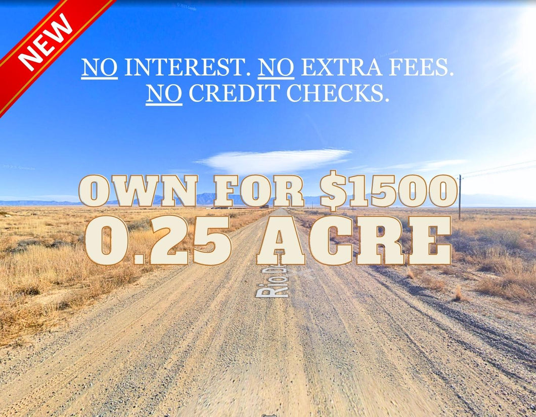 0.25 Acres in Valencia County, NM Own for $200 Per Month (Parcel Number: 1012032305350000110)
