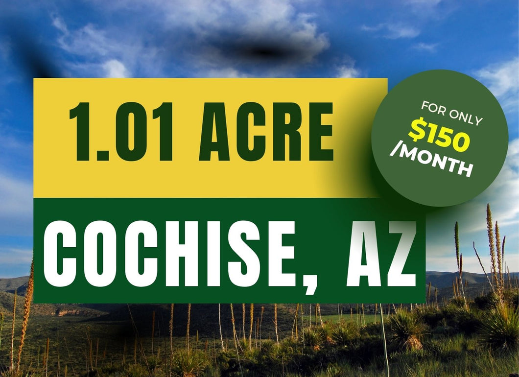 1.01 Acre in Cochise County, Arizona Own for $150 Per Month (Parcel Number: 301-42-24906)