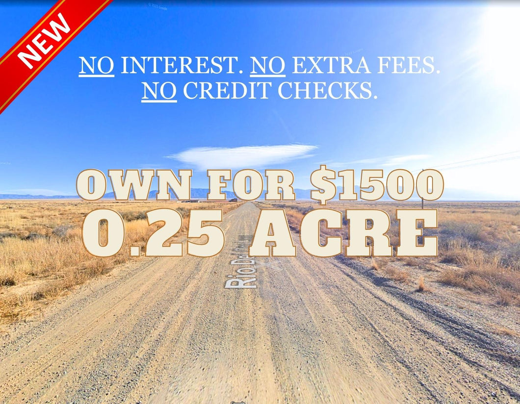 0.25 Acres in Valencia County, NM Own for $200 Per Month (Parcel Number: 1013029426343100190)