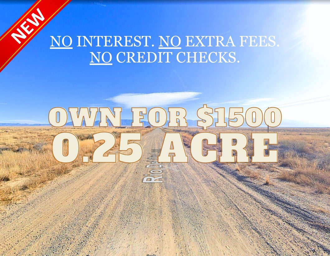 0.25 Acres in Valencia County, NM Own for $200 Per Month (Parcel Number: 1021031450170215710)