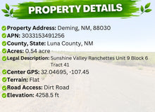Load image into Gallery viewer, 0.54 Acre in Luna County, NM Own for $85 Per Month (Parcel Number: 3 033 153 491 256) - Once Upon a Brick Inc. Land Investments
