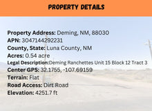 Load image into Gallery viewer, 0.53 Acre in Luna County, NM Own for $99 Per Month (Parcel Number: 3 047 144 292 231)
