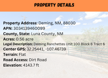 Load image into Gallery viewer, 0.56 Acre in Luna County, NM Own for $99 Per Month (Parcel Number: 3 034 139 460 099)
