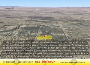2.5 Acre in Luna County, NM Own for $375 Per Month (Parcel Number: 3-037-143-167-380) - Once Upon a Brick Inc. Land Investments
