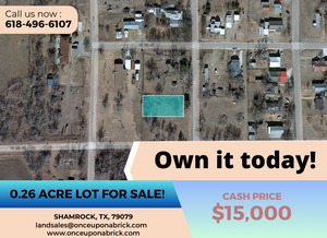0.25 Acre in Wheeler County, Texas Own for $15,000 Cash Price (Parcel Number: 2203)