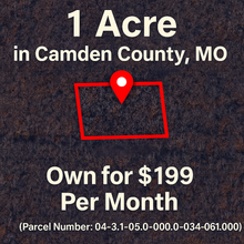 Load image into Gallery viewer, 1 Acre in Camden County, MO (Parcel Number:04-3.1-05.0-000.0-034-061.000)

