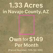 Load image into Gallery viewer, 1.33 Acres in Navajo County, AZ Own for $149 Per Month (Parcel Number: 105-52-109)
