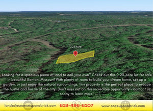 0.23 Acres in Benton County, MO Own for $99 Per Month (Parcel Number: 09-9.0-31-001-009-064.000) - Once Upon a Brick Inc. Land Investments