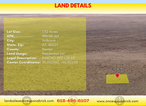 1.32 Acres in Navajo County, AZ Own for $135 Per Month (Parcel Number: 105-58-164) - Once Upon a Brick Inc. Land Investments