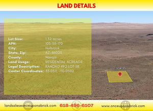 1.32 Acres in Navajo County, AZ Own for $135 Per Month (Parcel Number: 105-58-170) - Once Upon a Brick Inc. Land Investments