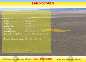 5 Acres in Costilla County, CO Own for $300 Per Month (Parcel Number: 703-87-170) - Once Upon a Brick Inc. Land Investments